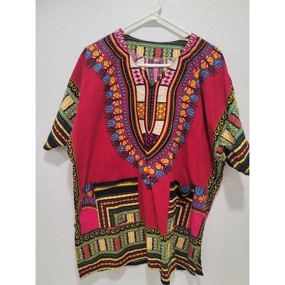 African Shirt dashiki Print Trible colors size xl great condition short sleeve